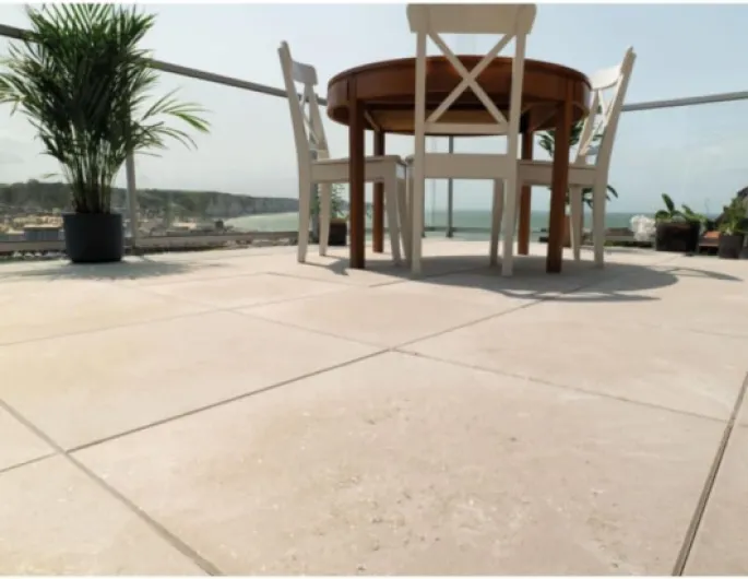 Jardinex Dalle terrasse béton Composite recyclé 50x50x3 cm - 7 kg : Facile à Poser - Sable