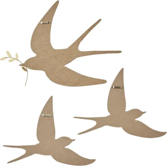 Lot de 3 Hirondelles murales Marron TU