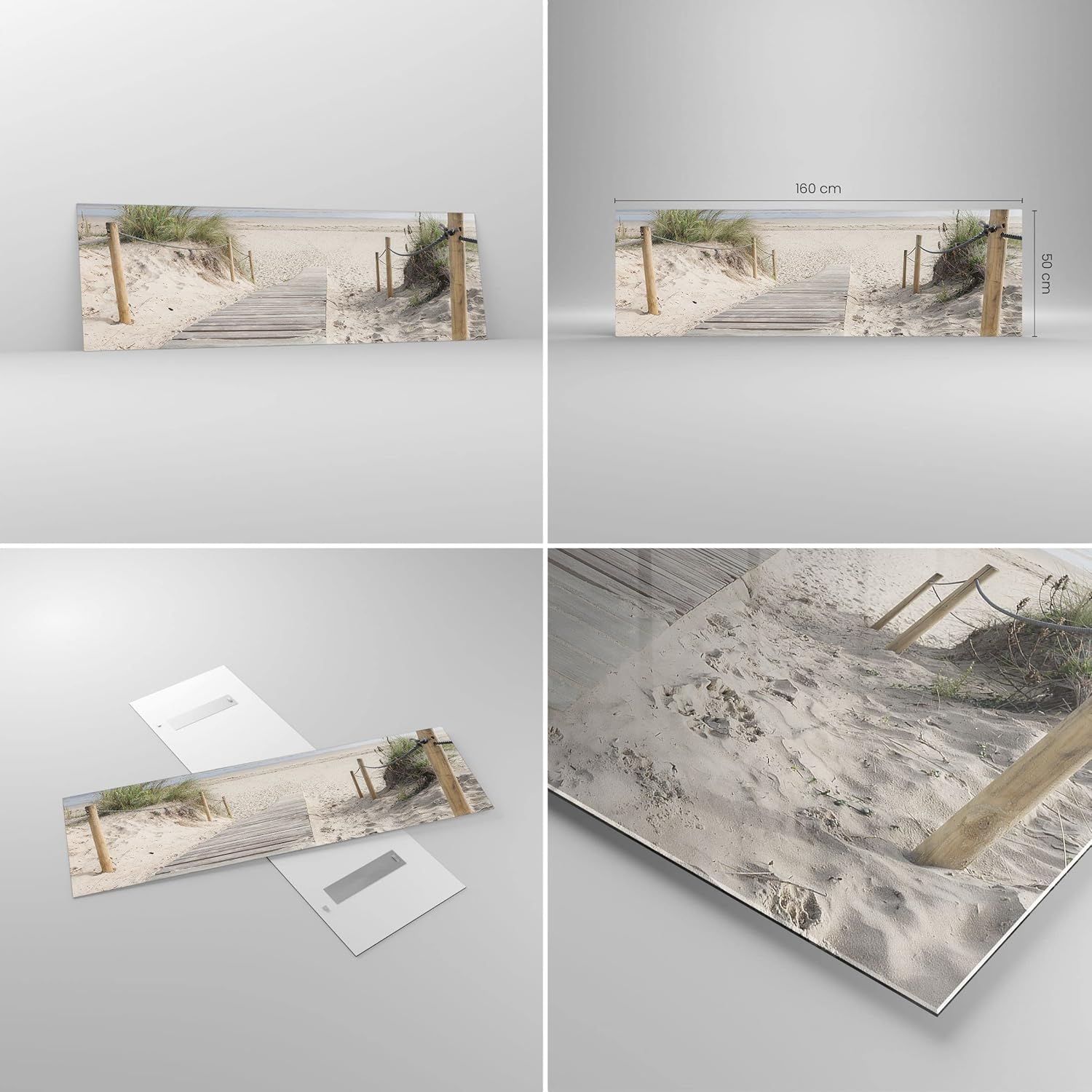 Moderne Impression sur Verre 160x50cm Image Tableau en Verre Decoration Murale Plage Dune Entrée Grand XXL Tableaux Decoratifs Muraux Chambre Cuisine Panoramique Deco Cadre Salon Art GAB160x50-4188 160L x 50l cm