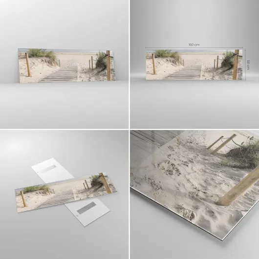 Moderne Impression sur Verre 160x50cm Image Tableau en Verre Decoration Murale Plage Dune Entrée Grand XXL Tableaux Decoratifs Muraux Chambre Cuisine Panoramique Deco Cadre Salon Art GAB160x50-4188 160L x 50l cm