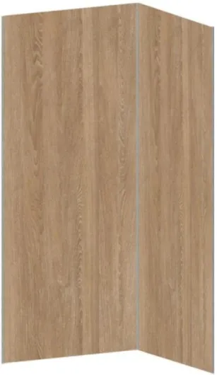Vente-unique - Lot de 2 panneaux muraux de douche effet bois en aluminium avec profilés - L90 x L120 x H210 cm - ENEKO