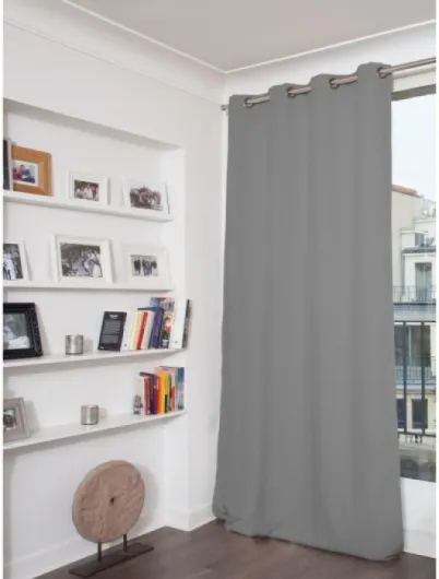 , Rideau Anti-Bruit 3-en-1, Isolation Phonique, Thermique Hiver & Été, 100% Occultant, Technologie Brevetée, Fabriqué en UE, Effet Coton, Oeillets, Gris - Stratus, 140 x 260 (LxH) cm 140L X 260H cm (1 Panneaux) Gris - Stratus