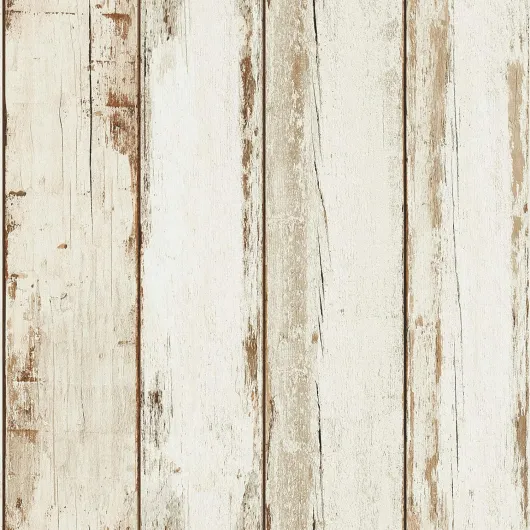 Papier Peint Imitation Bois Flotté - Intissé Blanc 36893-1 - Pour Couloir Étroit et Sombre & Cuisine - Pas Cher