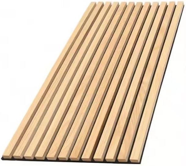 Lot de 2 Panneaux Acoustiques Muraux Bois 240x60x2,2cm - Chêne Blanc avec Fond Noir - SILAMP