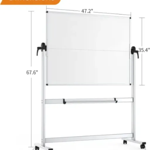 Test VIZ-PRO Tableau Blanc Mobile Double Face 120x90 : le tableau sur roulettes qui fait le job sans chichi