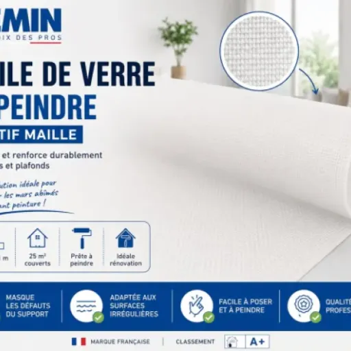 Test Semin Toile de Verre Motif Maille 25 m² : la solution simple pour cacher les murs fatigués