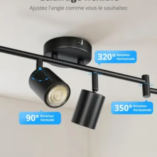 Test Gr4tec Plafonnier Spot LED 6x GU10 : la rampe qui éclaire bien sans ruiner le salon
