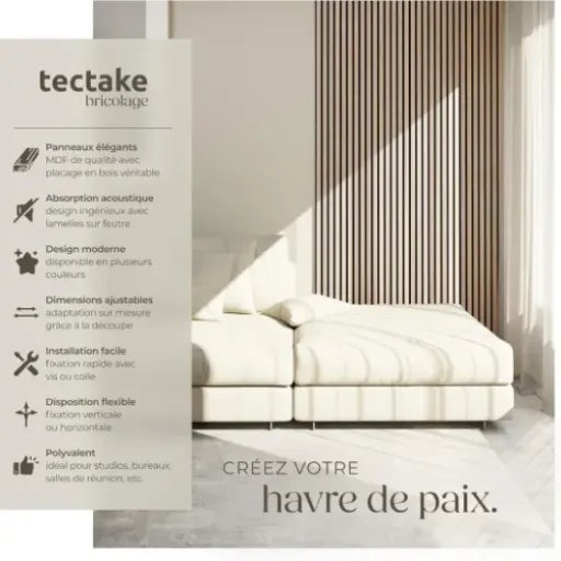 Test tectake panneaux acoustiques MDF : ça fait le job, surtout pour le look