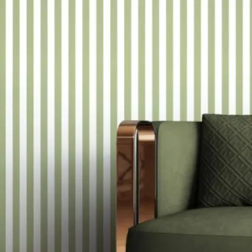 Test NEWROOM Papier peint Vert Bandes Intissé : le papier peint rayé qui fait le job sans prise de tête