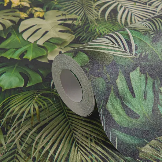 A.S - Création papier peint intissé à motif jungle en vert – papier peint jungle exotique 10,05 m x 0,53 m – 372802