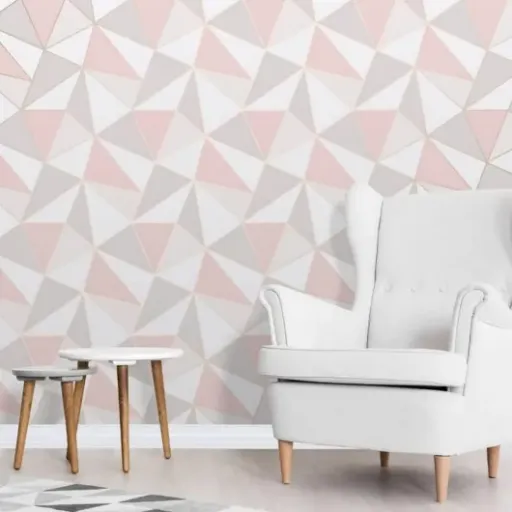 Test Fine Decor Apex Geo Or Rose : un papier peint très beau… mais vraiment pénible à poser