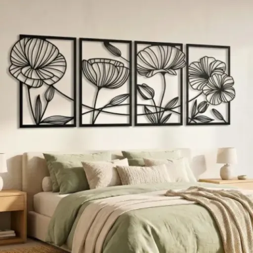 Test Vailla Fleurs murales géométriques : une déco en bois qui change vite l’ambiance du salon