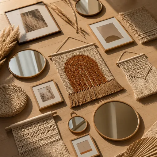 Murs bohèmes sans cliché : assembler miroirs, tissages et cadres en galerie vivante